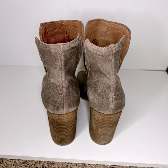 Jeffrey Campbell Oath Distressed Suede Open Toe Booties - Picture 3 of 8